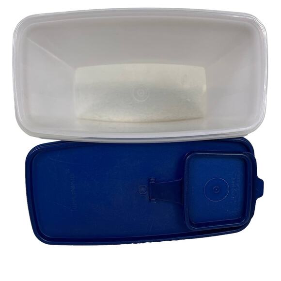 Tupperware Vtg 90's Modular Mates Super Cereal Keeper Store N Pour & Seal Blue - Picture 9 of 12